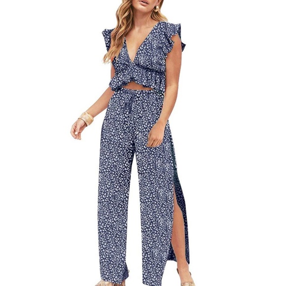 NWT 2-Piece Crop Top+Pants Set - Picture 3 of 3